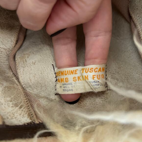 Vintage fur hat Tuscan lambs wool winter 50s 60s glam retro mid century outdoor - Picture 9 of 10